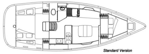 Hunter 38 accommodation layout plan