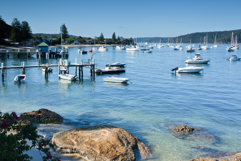 Moorings and clear water at Palm Beach, Pittwater