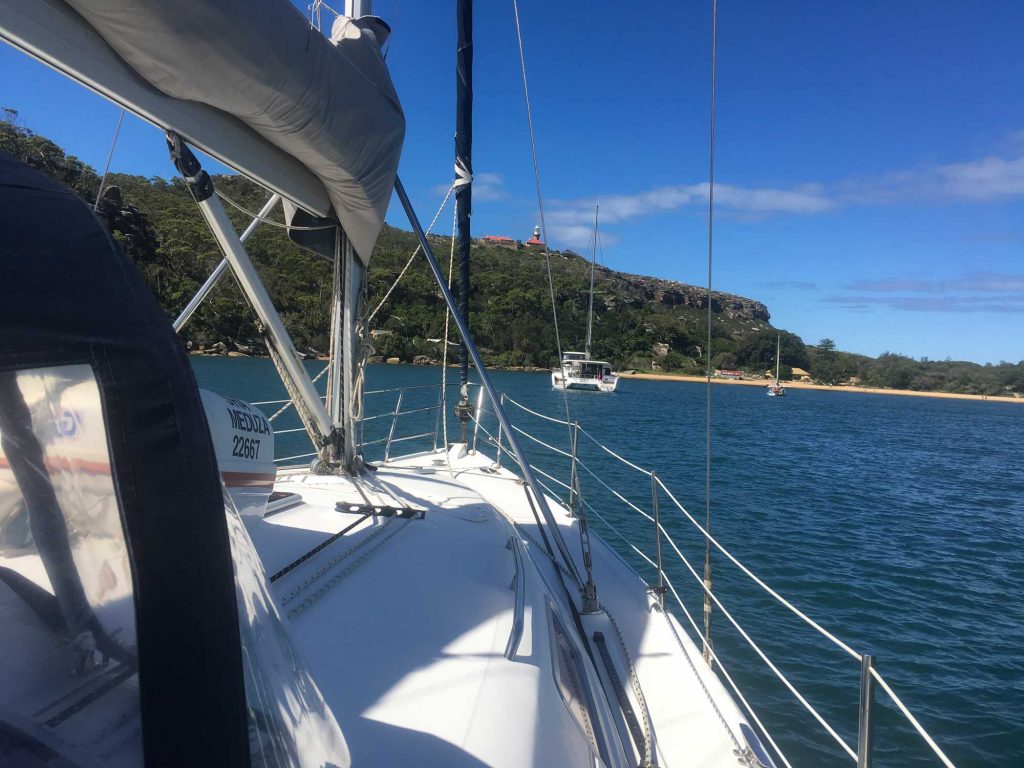 Sailing towards Palm Beach aboard Sha Meduza