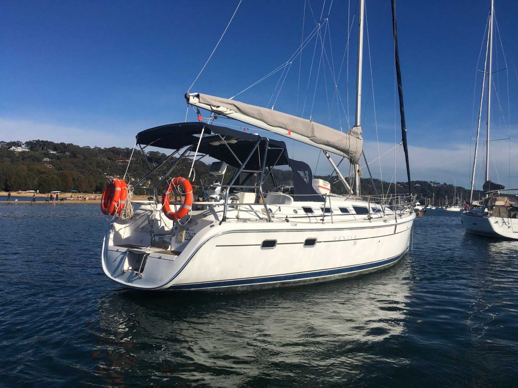 Sha Meduza on her mooring at Newport, Pittwater